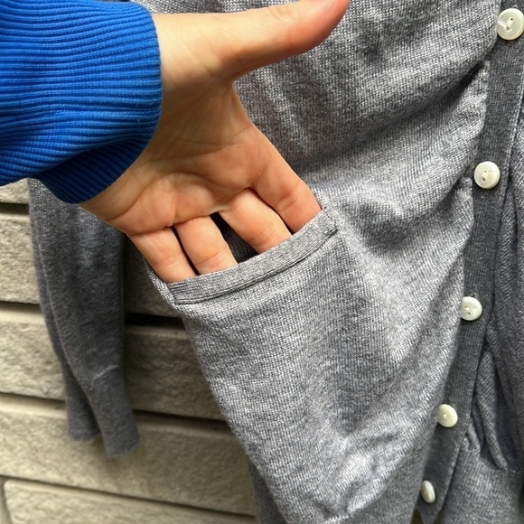 Alpha Massimo Rebecchi Wool/Angora/Cashmere Blend Grey Cardigan Sz S - Picture 4 of 10